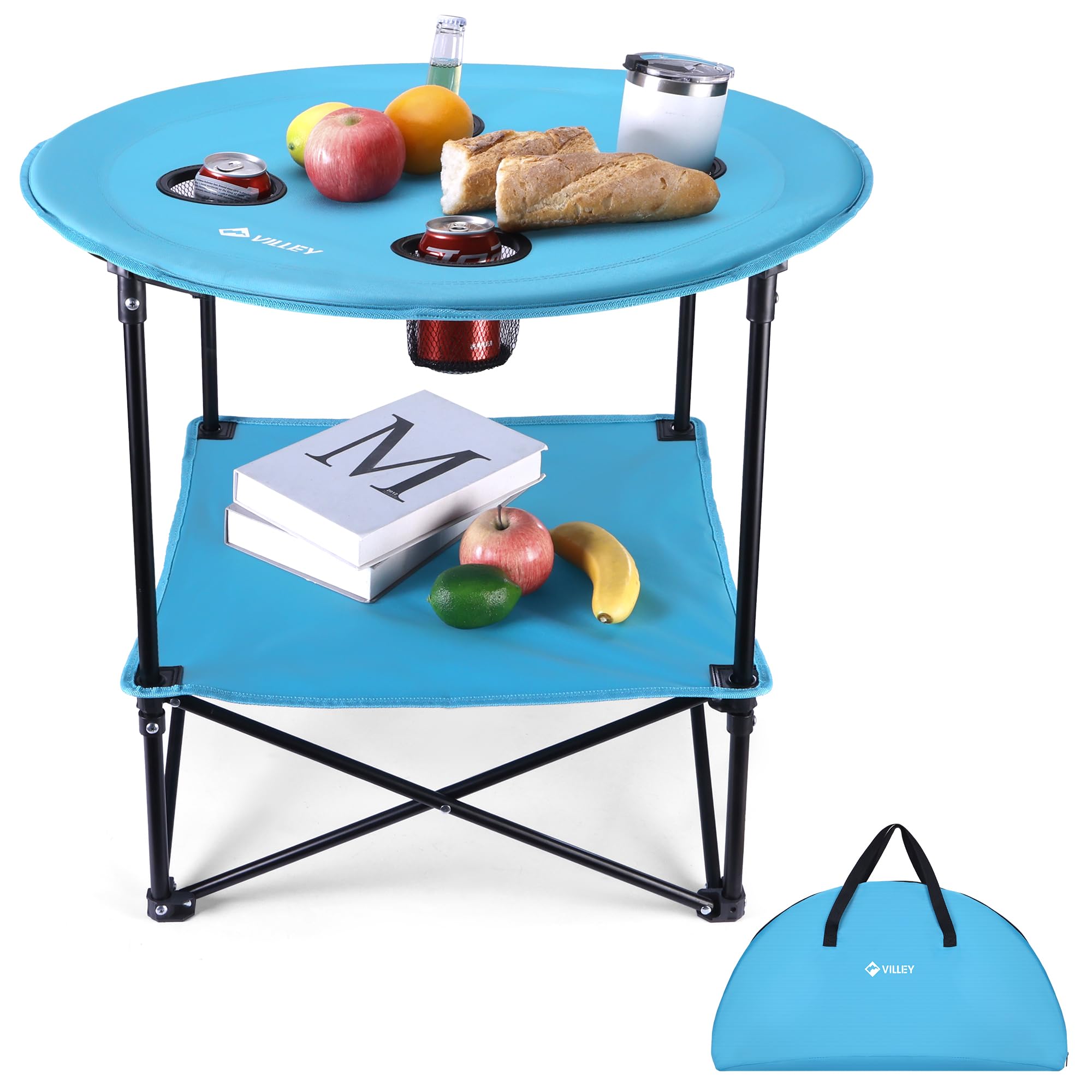 Amazon.com: VILLEY Folding Camping Table, Lightweight Double-Layer